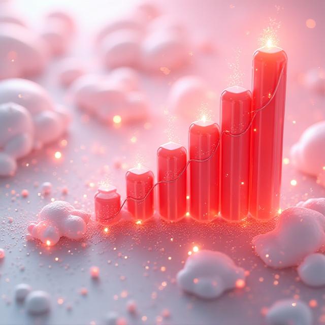 Advanced data visualization dashboard showing upward growth trends